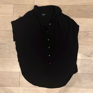 Madewell black short sleeve courier button down